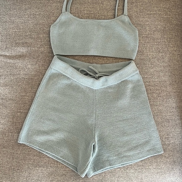 LIGHT COZY SCOOP BRALETTE AND SHORT | DENIM - Picture 2 of 2